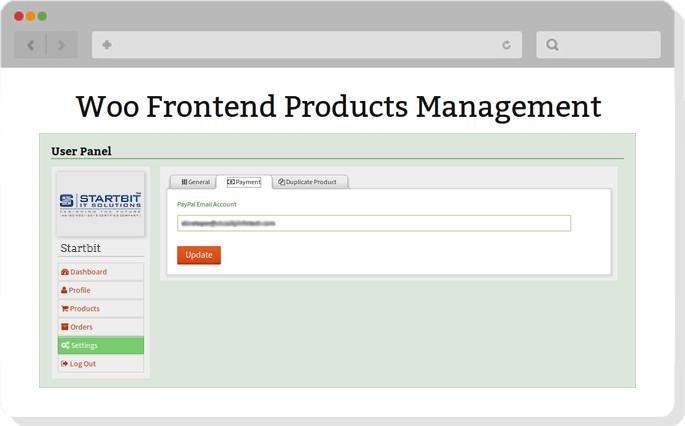 product management in woocommerce store in frontend