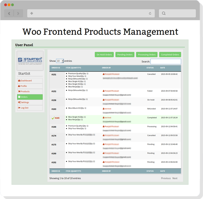 front-end payment system in woocommerce store
